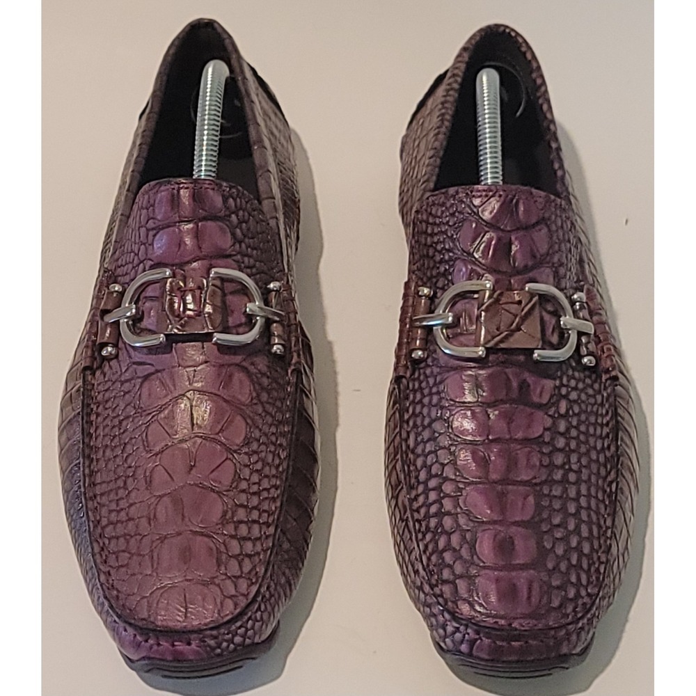 NWOB Donald Pliner Men's Dacio Crocodile Embossed Leather Driving Loafers Sz 9US
